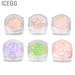 Icegg Sugar Nail Glitter ABS Portable Nail Glitter  Knitting Wool Colorful Shining for Performance for Women