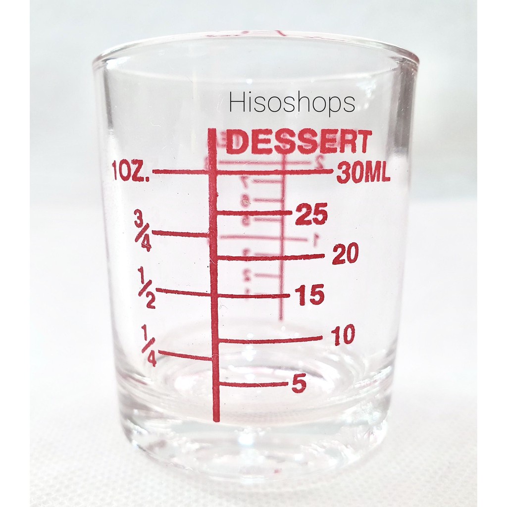 GLASS ถ้วยแก้วตวงยา เป๊กสเกล มีขีด ขนาด 1 oz (30 ml)  ใช้ตวงส่วนผสมสำหรับทำขนม – โปรปัง