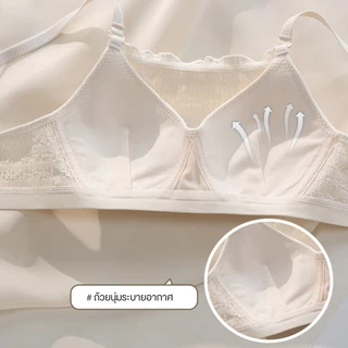 ✨w&c bras✨ผ้าฝ้าย 100% เสื้อชั้นในกันลื่นแบบท่อส่วนบางหน้าอกเล็กเสื้อชั้นในปรับได้ยกทรงสาว ny009