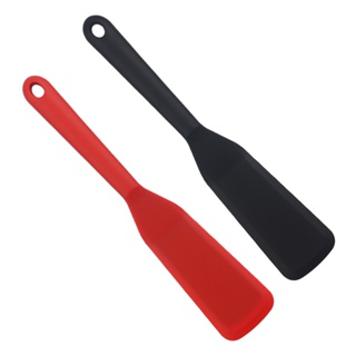 2pcs Universal Thin Cooking Tool Heat Resistant Long Handle Non Stick Easy Clean Pancake Steak Silicone Spatula