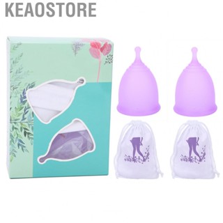 Keaostore 2pcs Silicone Menstrual Cup Women Soft Reusable Period Cup Female Body Care Tool