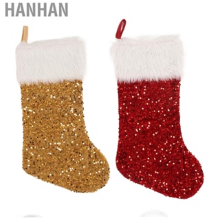 Hanhan Christmas Sock Decoration   Cuff Christmas Stocking  for Trees for Home