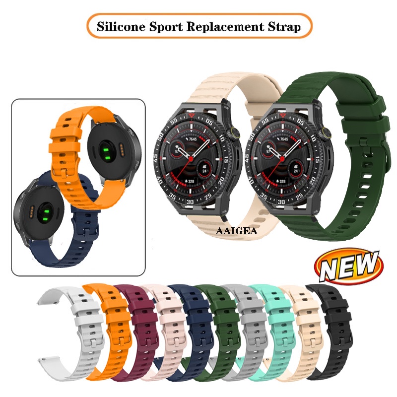 สายนาฬิกาข้อมือซิลิโคน 20 มม. 22 มม. แบบเปลี่ยน สําหรับ Huawei Watch GT4 GT3 SE GT2 2e Pro GT 2 3 42 มม. 46 มม. Buds