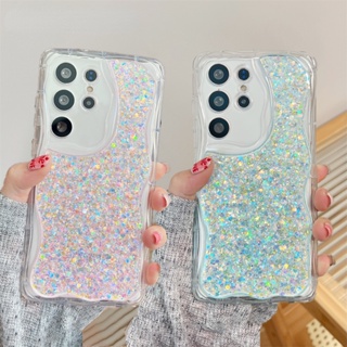 เคสโทรศัพท์มือถือแบบนิ่ม TPU กันกระแทก แต่งเลื่อม กลิตเตอร์ ระยิบระยับ หรูหรา สําหรับ Samsung Galaxy S23 S22 Ultra S21 Ultra Plus