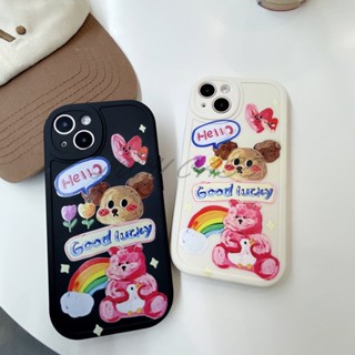 Lwy เคสโทรศัพท์มือถือแบบนิ่ม ลายหมีนําโชค สําหรับ Oppo A16 A16s A54 A12 A12e A3s A5 Ax5 A7 A5s A31 2020 A9 2020 A5 2020 A53 A53s A33 A15 A15s A35 A92 A52 A57 A95 A93 F11 A9 F9