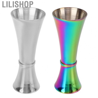 Lilishop Double Jigger 304 Stainless Steel Thicken Design Wide Opening Glossy Appearance Easy Cleaning  Measuring Tool new