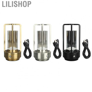 Lilishop Cordless Table Lamp  Aluminum Crystal Portable Bedside Lamp 3 Colors  for Living Room