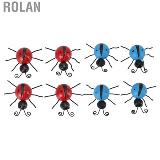 Rolan Ladybug Hanging Decoration  Iron Black Spots Ladybug Wall Ornament Sturdy 4Pcs  for Garden