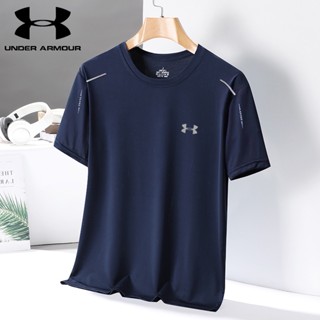 Under Armour เสื้อยืดแขนสั้น ผ้าเรยอน แบบแห้งเร็ว ดูดซับเหงื่อได้ดี คุณภาพสูง เหมาะกับการวิ่ง เล่นกีฬาบาสเก็ตบอล ฟิตเนส ฟิตเนส สําหรับผู้ชาย