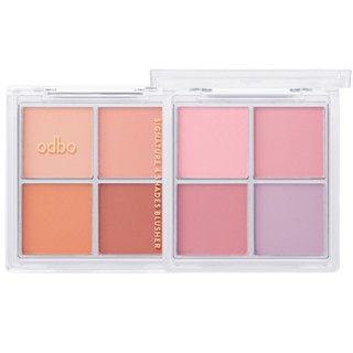 Odbo Signature 4 Shades Blusher #OD1309 : โอดีบีโอ ซิกเนเจอร์ โฟร์ เฉดส์ บลัชเชอร์ x 1 ชิ้น beautybakery