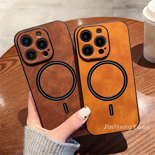 เคสโทรศัพท์มือถือหนัง แบบแม่เหล็ก หรูหรา สําหรับ IPhone 14 13 12 Pro Max 14plus