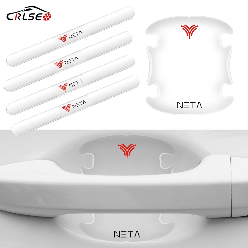 CRLSEO โปร่งใส ฟิล์มกันรอยมือจับประตูรถยนต์ กันรอยประตูรถยนต์ สำหรับ Neta V 2022
