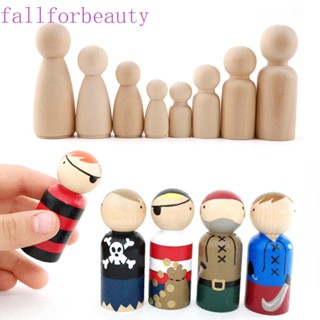 FALLFORBEAUTY ตุ๊กตาไม้ แฮนด์เมด ขนาด 35 มม. 43 มม. 53 มม. 65 มม. สําหรับเด็ก