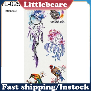 &lt;littlebeare&gt; สติกเกอร์รอยสักชั่วคราว ลายขนนก กันน้ํา สําหรับติดตกแต่งร่างกาย 1 ชิ้น