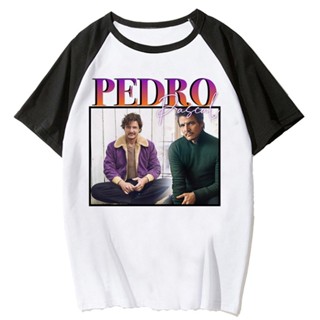 เสื้อยืด พิมพ์ลายการ์ตูนอนิเมะ Pedro Pascal สําหรับผู้หญิง