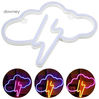 โคมไฟนีออน LED พลาสติก รูปก้อนเมฆ ใช้แบตเตอรี่ พอร์ต USB สําหรับตกแต่งปาร์ตี้