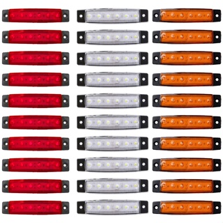 ไฟสัญญาณเตือน LED 12V 24V สําหรับติดท้ายรถบรรทุก รถพ่วง 10 ชิ้น