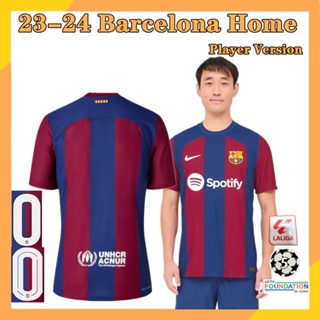 เสื้อกีฬาแขนสั้น ลายทีมชาติฟุตบอล Barcelona Jersey 23-24 ชุดเหย้า สําหรับผู้ชาย