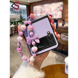 Lushuo เคสโทรศัพท์มือถือหนัง ฝาพับ พร้อมช่องใส่บัตร สีพื้น หรูหรา สําหรับ Samsung Galaxy Z Flip 3 5G and Z Flip 4 Z Flip3 ZFlip3 ZFlip 3 Z Flip4 ZFlip 4