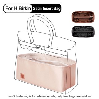 Evertoner กระเป๋าถือ กระเป๋าเครื่องสําอาง ผ้าซาติน สําหรับผู้หญิง H Birkin 25 30 35