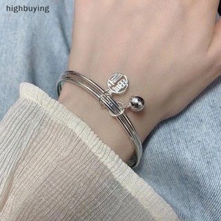 [highbuying] แฟชั่น ตัวละคร Fu สร้อยข้อมือแหวนคู่ พร้อมกระดิ่ง Ins สไตล์โชคดี สไตล์เกาหลี กําไลข้อมือ สําหรับผู้หญิง เด็กผู้หญิง เสน่ห์ เครื่องประดับ ของขวัญใหม่ พร้อมส่ง