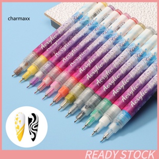 Cx ปากกาเพ้นท์เล็บ แห้งเร็ว กันน้ํา 12 สี 12 ชิ้น ต่อชุด