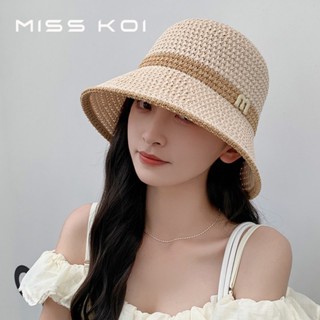 Misskoi [พร้อมส่ง] หมวกฟางกันแดด ระบายอากาศ ป้องกันรังสีอัลตราไวโอเลต สําหรับผู้หญิง