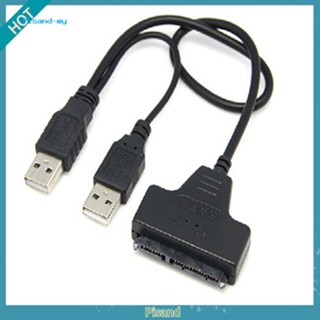 Pisand ฮาร์ดดิสก์ไดรฟ์ SATA 7+15 Pin 22 to USB 2.0 อะแดปเตอร์สายเคเบิ้ล สําหรับ 2.5 HDD แล็ปท็อป