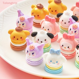 SANRIO Tolongtrip&gt; แผ่นกาวเรซิ่น ลายการ์ตูนอนิเมะน่ารัก 3D สีมาการอง สําหรับทําเครื่องประดับ ตกแต่งเคสโทรศัพท์ DIY 2 ชิ้น