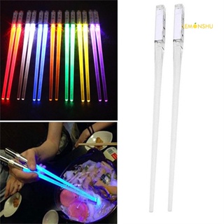 【LS】ตะเกียบอาหาร Led เกรดอาหาร ใช้ซ้ําได้ น้ําหนักเบา ทนต่อการเสียดสี 1 คู่