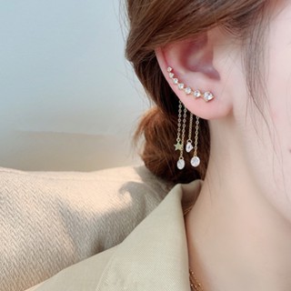 【Star Moon Series】Gold Silver Color Stars Circle Hoop Earrings Fashion Trends Statement Punk Men Women Glamour Earrings Jewelry