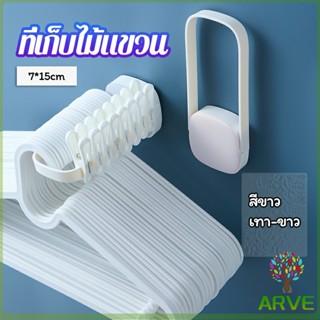 ARVE ที่แขวนไม้แขวนเสื้อ วัสดุทำจากพลาสติก ติดผนังโดยไม่ต้องเจาะผนัง จัดระเบียบไม้แขวนเสื้อ