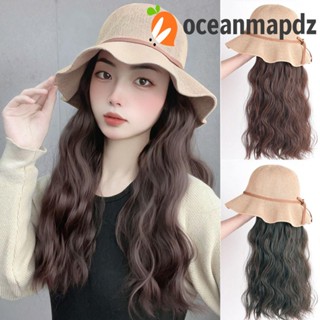 OCEANMAPDZ วิกผมสังเคราะห์ ทนความร้อน ระบายอากาศได้ดี สีน้ําตาล สไตล์ชาวประมง แฟชั่นฤดูร้อน สําหรับผู้หญิง