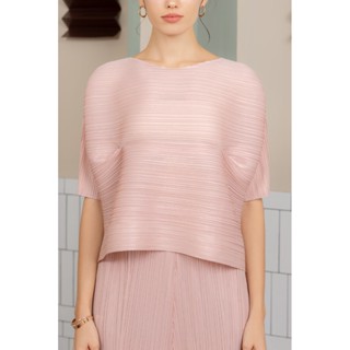 2MUAY PLEAT เสื้อผู้หญิง เสื้อพลีทคุณภาพ EASY HALF SLEEVE PLEAT TOP รุ่น GJO1352 10สี FREE SIZE