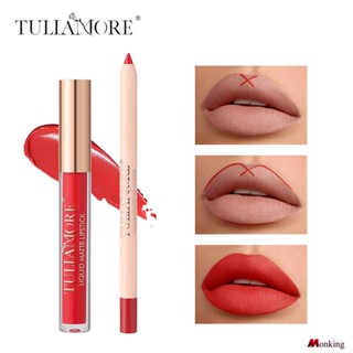 Tulla More Matte Fog Foggy Lip Glaze Lip Line Pen 2 In 1 Set Not Stick Cups No Color ลิปกลอสกันน้ำ 12 สี (monkingstore_th)