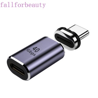 Fallforbeauty อะแดปเตอร์แปลงแม่เหล็ก USB-c 24pin USB-c เป็น USB-c TYPE-c ขนาดเล็ก แบบพกพา สําหรับส่งสัญญาณ