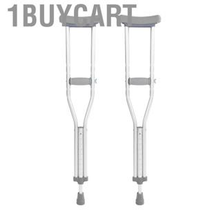 1buycart 82cm Aluminum Alloy Push Button Adjustable Crutches with Pads Adult Walking Crutch