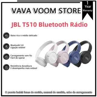 Jbl ชุดหูฟังบลูทูธไร้สาย T500BT T510BT วิทยุ FM การ์ดหน่วยความจํา mp3