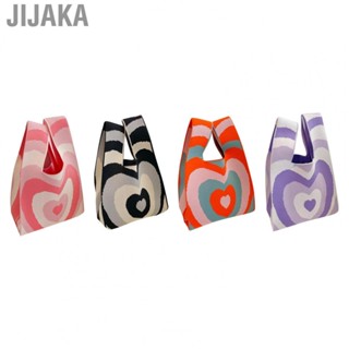 Jijaka Shoulder Bag  Grocery Heart Pattern Stylish Knitted for Party