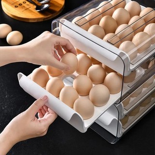Egg Organizer 2 Layer | Kotak Rak Telur Hemat Ruang