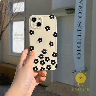 For เคสไอโฟน 14 Pro Max [Mini Simple Flower] เคส Phone Case For iPhone 14 Pro Max Plus 13 12 11 For เคสไอโฟน11 Ins Korean Style Retro Classic Couple Shockproof Protective TPU Cover Shell