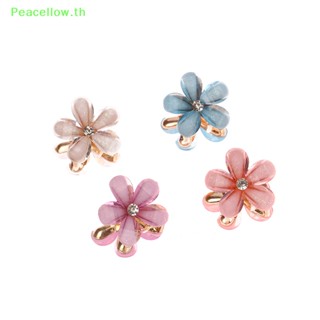 Peacellow กิ๊บติดผม รูปดอกไม้ สีฟ้า สีม่วง สีขาว สไตล์เกาหลี สําหรับผู้หญิง 2 ซม. 5 ชิ้น