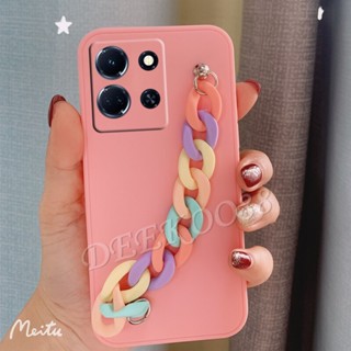 เคสโทรศัพท์มือถือ ซิลิโคนนิ่ม TPU พร้อมสายโซ่คล้อง สีรุ้ง หลากสี สําหรับ Infinix Note 30 30Pro 30vip 30i 4G 5G 2023 Note30