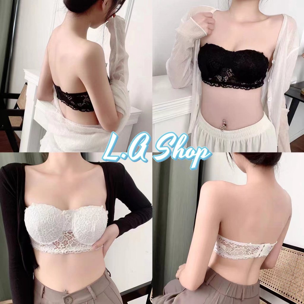 L.A Shop พร้อมส่ง เสื้อเกาะอก เสื้อในเกาะอกไร้สาย ตะขอ3ระดับ ลวดลายลูกไม้ "FY3012"