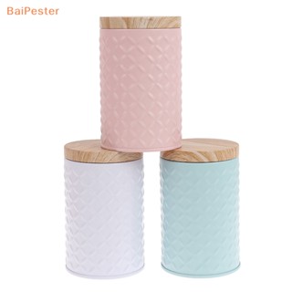 [BaiPester] กล่องดีบุก ลายไม้ โลหะ สําหรับเก็บชา กาแฟ คริสต์มาส