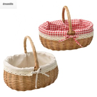 【DREAMLIFE】Storage Basket 36*30*29cm Double Lidded Flower Basket Washing Clothes Storage