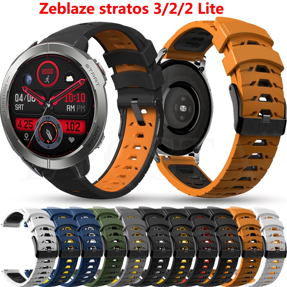 สายนาฬิกาข้อมือซิลิโคน 22 มม. อุปกรณ์เสริม สําหรับ Zeblaze Stratos 3 2 Zeblaze Stratos 2 Lite
