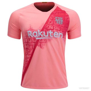 Qy 2023-2024 เสื้อยืดลําลอง แขนสั้น คอกลม พิมพ์ลาย Barcelona Home Away Jersey พลัสไซซ์ เหมาะกับการเล่นกีฬา ฟุตบอล