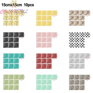 【COLORFUL】Tile Stickers Decals Decor Easy To Apply Smooth Traditional Backsplash