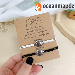 OCEANMAPDZ สร้อยข้อมือ เชือกถัก แฮนด์เมด แฟชั่นสร้างสรรค์ สไตล์เกาหลี สําหรับคู่รัก วันวาเลนไทน์ วอลเลย์บอล บาสเก็ตบอล ฟุตบอล